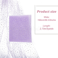 Tessuto di pizzo in rete di poliestere con motivo a stella e luna&nbsp;DIY-WH0504-446B