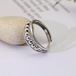 925 verstellbarer Fingerring aus Sterlingsilber mit runden Perlen&nbsp;FS-WG9B90D-01