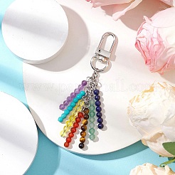 Pendentif chakra améthyste naturelle & œil de tigre & lapis lazuli & aventurine verte & cristal de quartz & cornaline & turquoise synthétique décoration&nbsp;HJEW-TA00295
