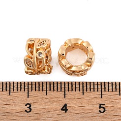 Perle europee in zircone chiaro con micro pavè di zirconi chiari&nbsp;KK-Z066-12G