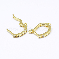 Latón micro pavé aaa circonio cúbico oído arpa aro pendientes fornituras&nbsp;KK-F699-01G-NR