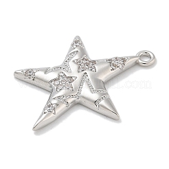 Porte micro ouvrent pendentifs zircone cubique en laiton de placage&nbsp;X-KK-L224-015P