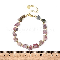 Armbänder aus Nuggets aus natürlichem Turmalin und runden&nbsp;BJEW-JB14177