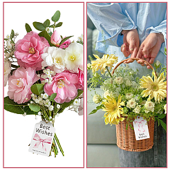 120 stücke 6 arten thanksgiving tag wort beste wünsche bowknot gedruckt papier danke geschenk tags&nbsp;AJEW-SP0003-63A