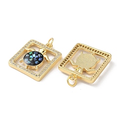 Pendenti in zirconi cubici trasparenti in micro pavè di ottone&nbsp;KK-C045-19G