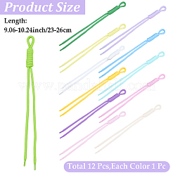 12 pz 12 colori decorazioni pendenti in corda di nylon&nbsp;HJEW-CP0001-47B