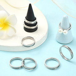 18 stücke 6 stile 201 edelstahl geriffelte finger ring einstellungen&nbsp;RJEW-SC0001-33P