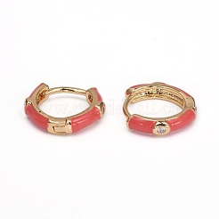 Orecchini a cerchio huggie in zirconi cubici trasparenti micro pavè&nbsp;EJEW-I240-02C
