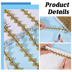 Ruban de bordure en dentelle à paillettes en polyester de 20 mètre&nbsp;OCOR-WH0082-340A