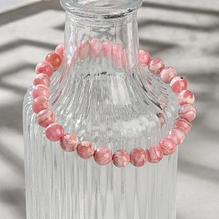 Stretch-Armbänder aus natürlichem argentinischem Rhodochrosit&nbsp;BJEW-L700-01A