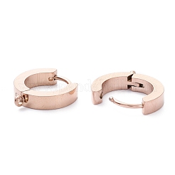 Orecchini a cerchio huggie in acciaio inossidabile placcato ionico (ip) 304&nbsp;STAS-I167-01A-RG