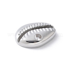 Messing klare Zirkonia Muschelform Verbinder Verbinder Charms&nbsp;KK-K399-17P