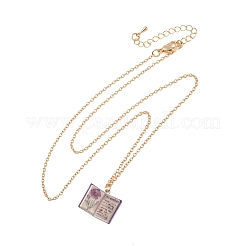 Colliers pendentifs en laiton émaillé en forme de livre pour femmes&nbsp;KK-CBAF5B9-01G-12