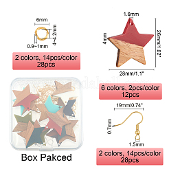 Kit fai da te per realizzare orecchini pendenti in legno di noce&nbsp;DIY-OC0006-85