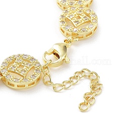 Bracelets à maillons ronds et plats en laiton pour femmes&nbsp;BJEW-D032-01G