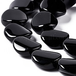 Pietra naturale nera perle di fili&nbsp;G-O120-15