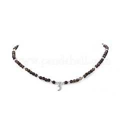 Ensemble de colliers à breloques lune et étoile en zircone cubique claire 2 pièces 2 styles&nbsp;NJEW-JN04149