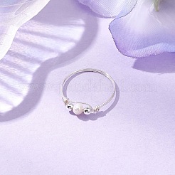 Bagues pour femmes en perles d'eau douce naturelles de culture enveloppées de fil de cuivre&nbsp;RJEW-JR00775-02
