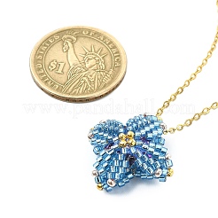 Collana con ciondolo a forma di seme di vetro a forma di stella&nbsp;NJEW-MZ00082-02
