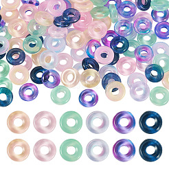 120 Stück 6 Farben transparente europäische Glasperlen&nbsp;GLAA-TA0004-07
