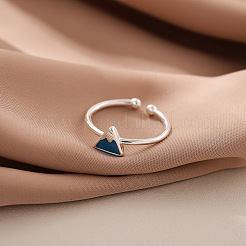 Verstellbare offene Manschettenringe aus Messing mit Emaille für Damen&nbsp;WG307FF-01