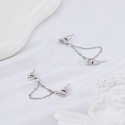 1 paire de boucles d'oreilles à tige en alliage de zinc avec strass en cristal pour femme&nbsp;EJEW-LP0004-69P