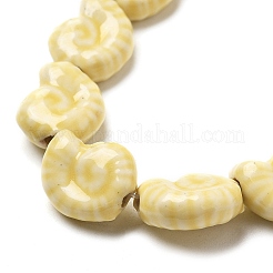 Perles en porcelaine émaillée de la série océan&nbsp;PORC-R002-03-03