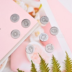 8 pendentif météo en acier inoxydable 304&nbsp;FIND-SZ0001-008P