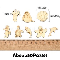 50 Stück unfertige&nbsp;WOOD-CJC0011-17B