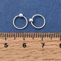 Anello da naso con sfera in ottone e perlina prigioniera&nbsp;AJEW-G075-01S-01