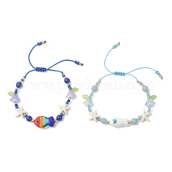 Braccialetti di perline di vetro intrecciate&nbsp;BJEW-MZ00301