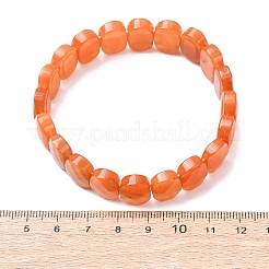 Bracelets extensibles en perles facettées d'aventurine rouge naturelle pour femmes&nbsp;BJEW-K251-07N