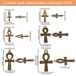60 stücke 12 stile tibetische stil anhänger aus zinklegierung&nbsp;FIND-PH0024-83