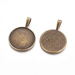 Pendente basi di cabochon stile tibetano&nbsp;X-TIBEP-20474-AB-LF