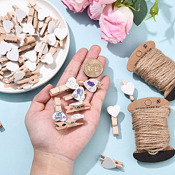 100 Stück 2 Arten von sprühlackierten Holzklammern zum Basteln&nbsp;DIY-YW0017-36