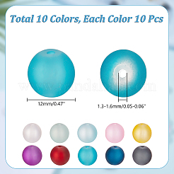 100 pz 10 colori fili di perle di vetro trasparenti&nbsp;GLAA-AR0001-74