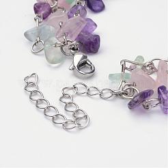 Natürlichen Edelstein Perlen Multi-Strang-Armbänder&nbsp;BJEW-JB02685