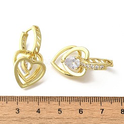 Orecchini a cerchio in ottone chiaro con zirconi cubici&nbsp;EJEW-M047-12G