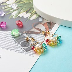 Blume bunte Glasperlen baumeln Ohrringe für Mädchen Frauen&nbsp;EJEW-TA00010