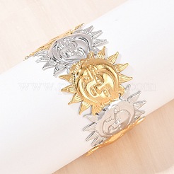 Braccialetti a polsino in acciaio inossidabile 304 per donna&nbsp;BJEW-G757-13GP