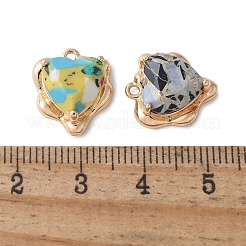 Charms de vidrio de latón&nbsp;KK-D355-01G