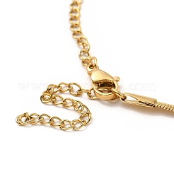 Cavigliera con ciondolo in acciaio inossidabile 304 con catene piatte a forma di serpente per donna&nbsp;AJEW-C021-02
