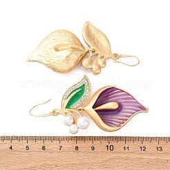 Ohrhänger aus Emaille mit Blumenlegierung&nbsp;EJEW-Z108-01G