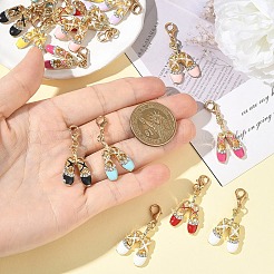 16pcs 8 estilos de aleación de esmalte colgante decoraciones&nbsp;HJEW-YW00540
