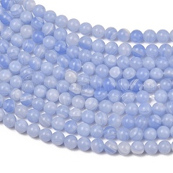 Rangs de perles en agate dentelle bleue synthétique teinte&nbsp;GG-CBA0389-A02-3mm