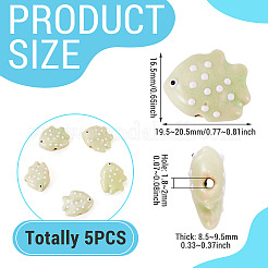 5 pièces de perles en porcelaine faites à la main&nbsp;PORC-TADJ0001-05F