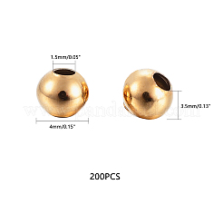 304 Edelstahlperlen&nbsp;STAS-UN0003-48G
