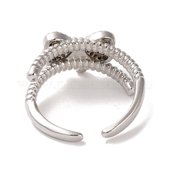 Anneau de manchette ouvert en laiton micro pavé de zircone cubique&nbsp;RJEW-K256-58C-P