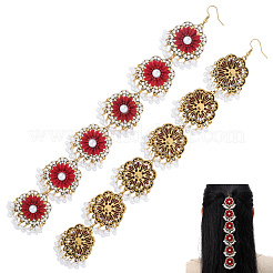 Retro-Blumen-Haarschmuck aus Legierung&nbsp;EJEW-WH20018-02A