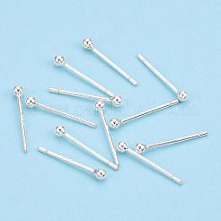 925 boucles d'oreilles puces boule ronde en argent massif&nbsp;STER-T005-01A